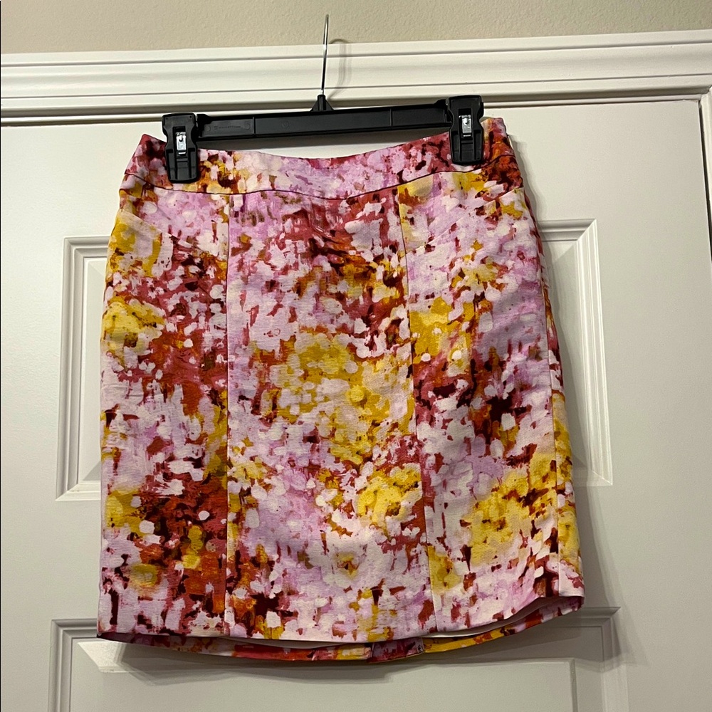 MWOT LOFT Pink and Gold‎ Abstract Pencil Skirt